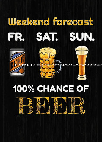 BEER WEEKEND FORECAST Funny Tin Metal Sign Man Cave, Shed-Garage & Bar Sign