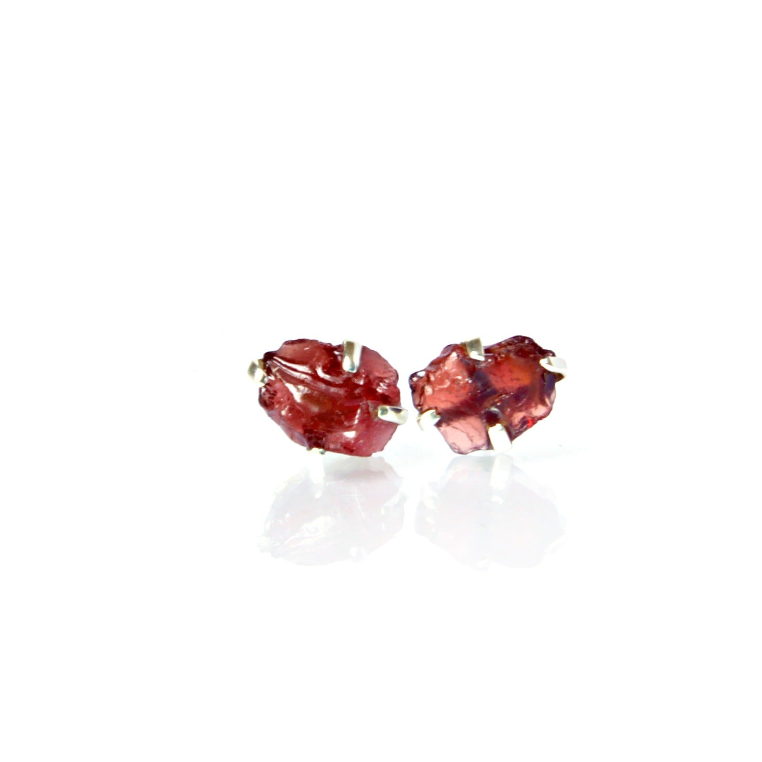 raw garnet earrings