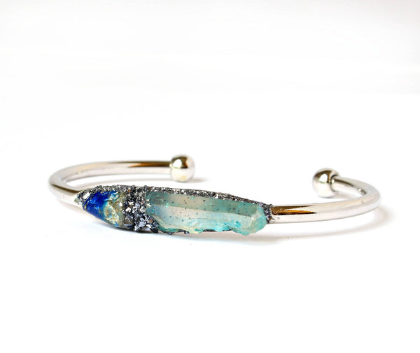 Lapis Lazuli and Aqua Aura Quartz Bracelet - Lea Spirit