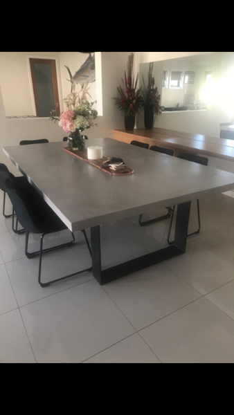 Concrete Dining Table Boardroom Table Steel Legs Aspiration Render