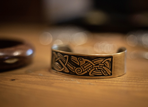 One of the many black and stainless steel Viking wedding rings available.