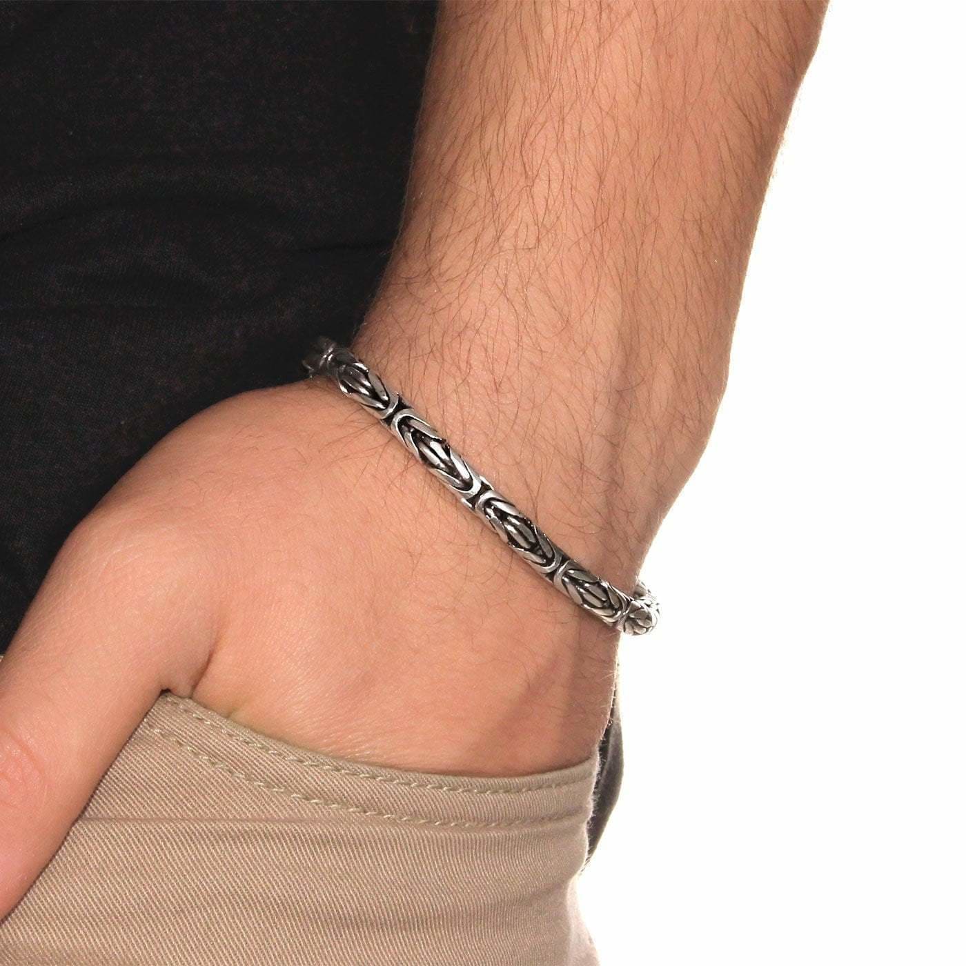 Men's Handmade Silver Chain Bracelet