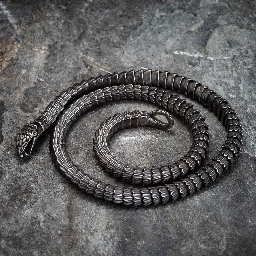 Black Stainless Steel Snake Chain Necklace