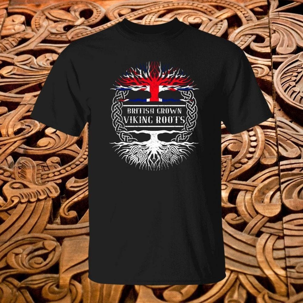 Fruit of The Loom Powered by Viking Blood Norwegian Drevet AV Viking T-shirts | High Quality Women's T-Shirt - Black - Available in All Sizes | Viking, Drevet AV Viking