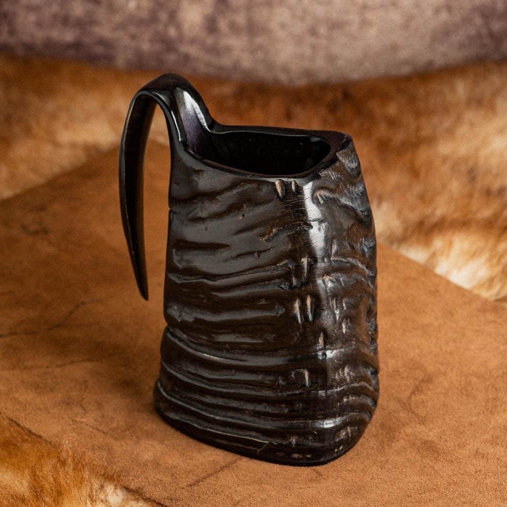 Burnt Horn Tumbler With Brass Rim & Base - Norse Spirit