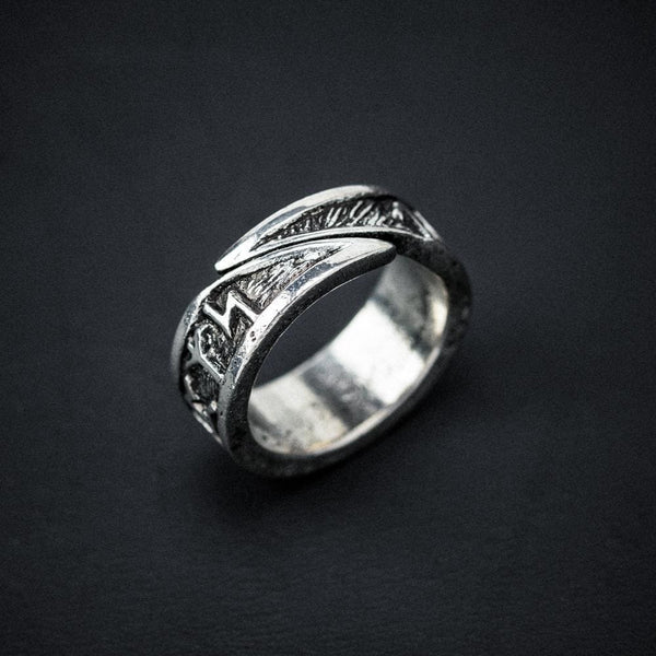 Pewter Adjustable Rune Ring - Handcrafted in the UK - Norse Spirit