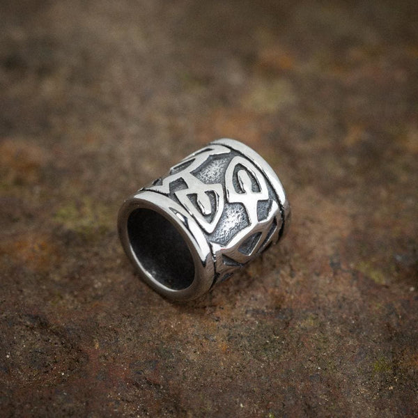 Stainless Steel Beard Ring With Celtic Clover Design - Norse Spirit