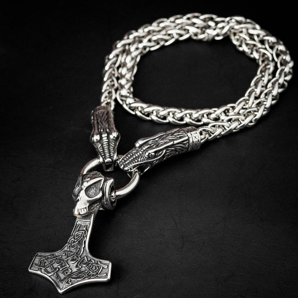 Dragon Bone Stainless Steel Necklace, Black / 50 cm