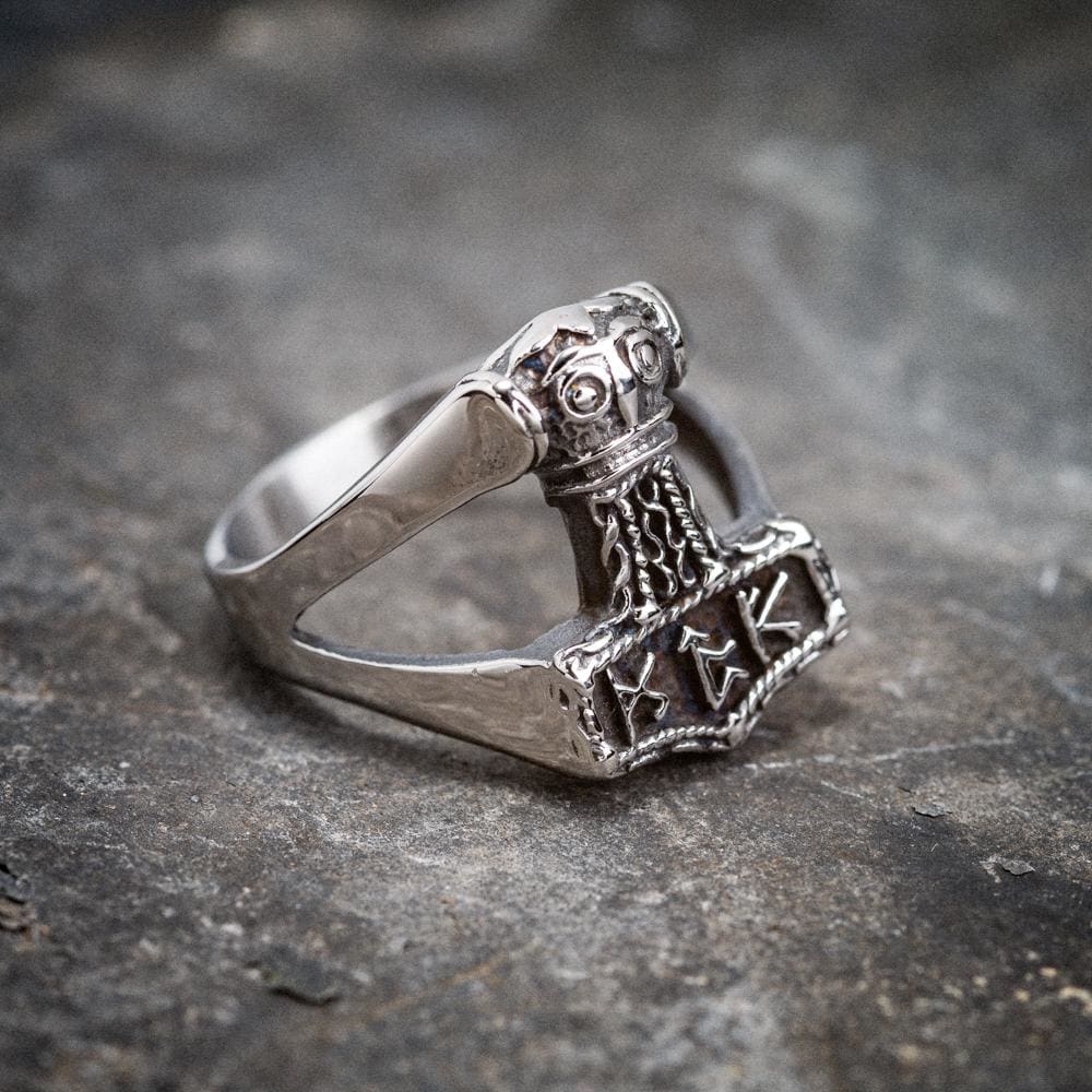 viking thor's hammer ring stainless steel