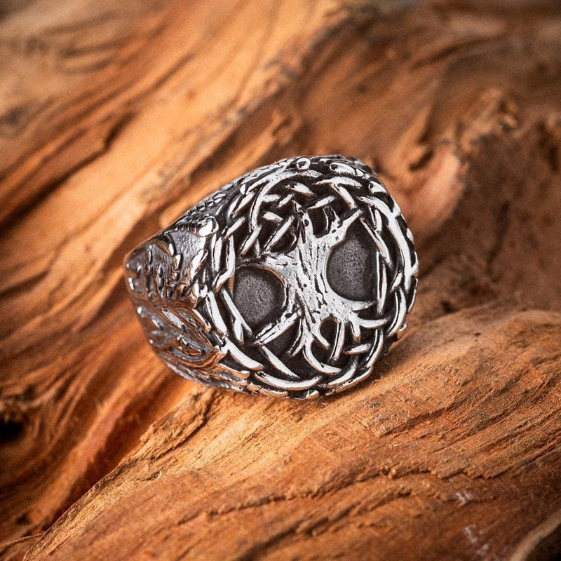 Stainless Steel Yggdrasil / Tree of Life Signet Ring - Norse Spirit