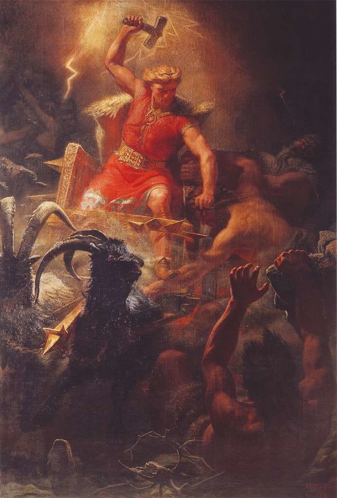 Thor's Battle Against the Jötnar (1872) by Mårten Eskil Winge - PICRYL  Public Domain Search