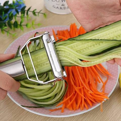 Vegetable Peelers for Kitchen Set - Fruit Peeler Stainless Steel  Multi-function Vegetable Peeler - Potato Peeler Cabbage Shredder - Grape  Peeler and