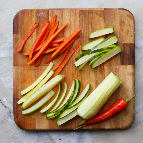 julienned zucchini and carrot