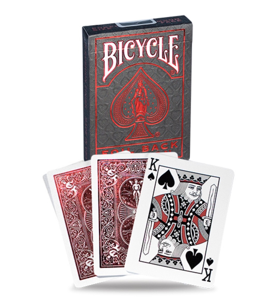 bicycle foil back crimson playing cards