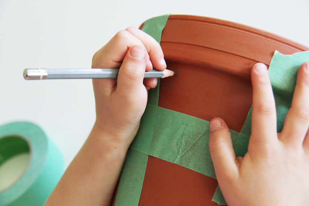 DIY Painted ceramic pot gift