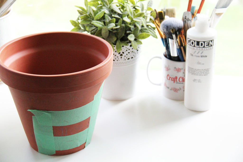 DIY Painted ceramic pot gift