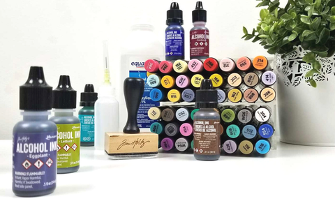 Alcohol ink art supplies and alcohol markers