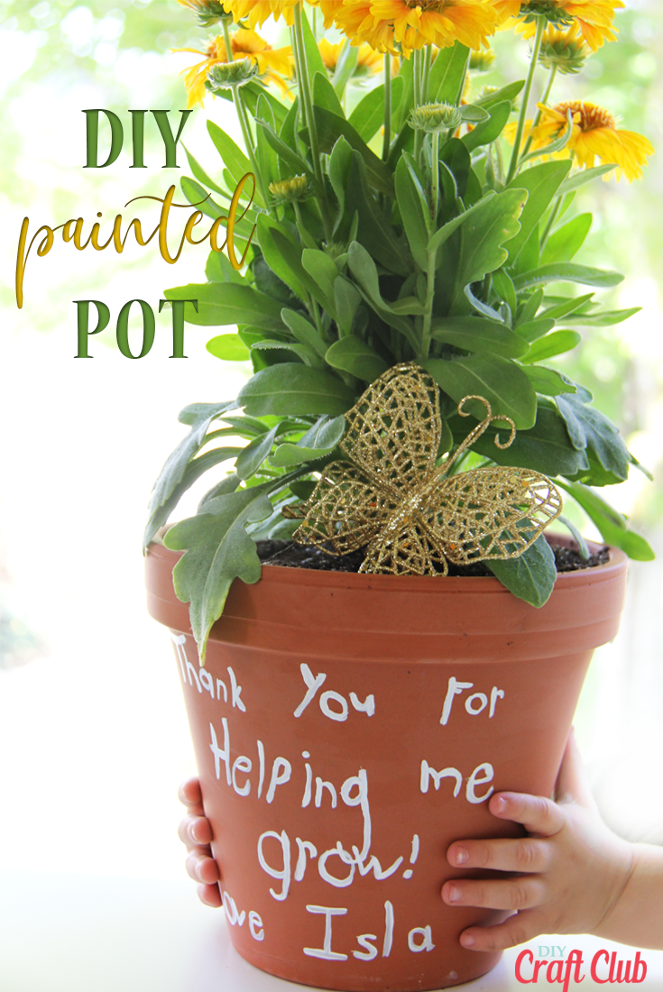 DIY hand painted terra cotta pots