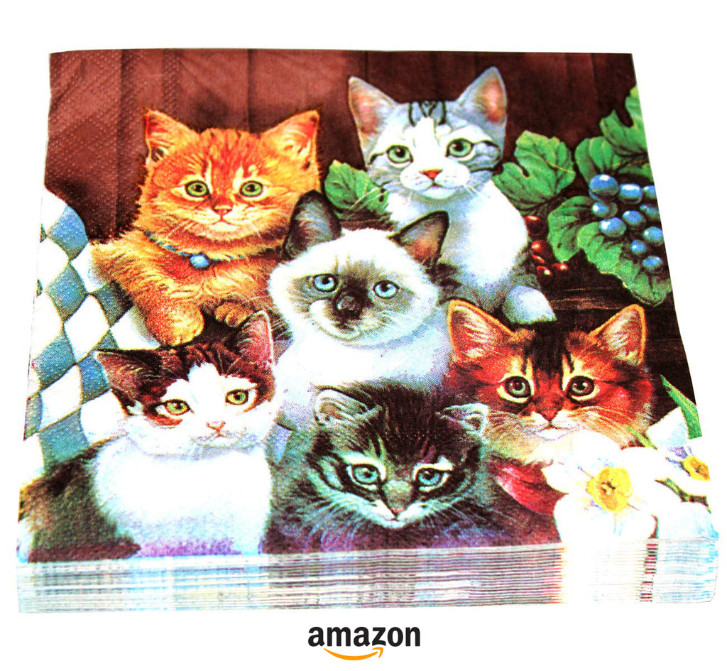 cat napkins for decoupage