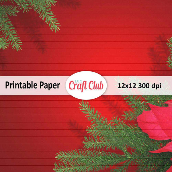 lined Christmas paper to print