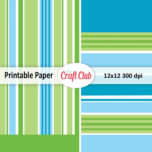 printable lined paper green and blue