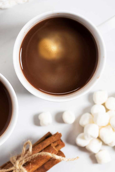 gold dusted hot chocolate bombs