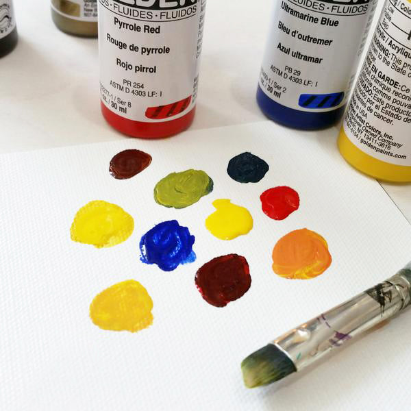 mixing color of golden fluid acrylic paint