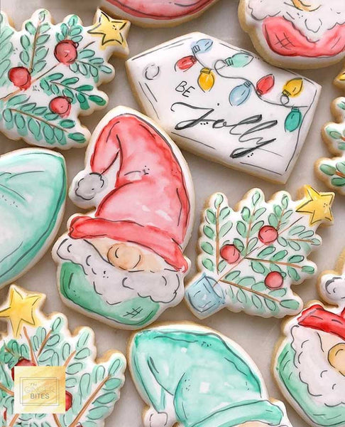 hand painted sugar Christmas cookies by The Ginger Bites