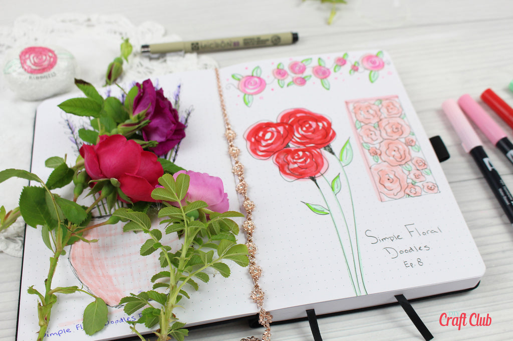 rose drawing tutorials for journaling