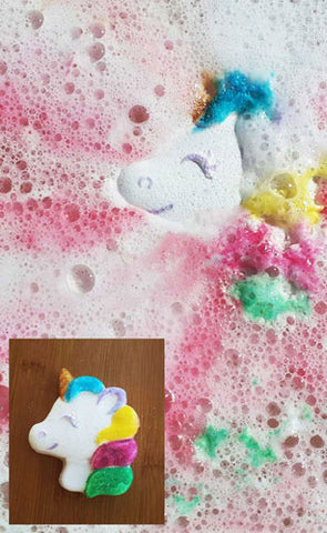 unicorn shaped bath bombs