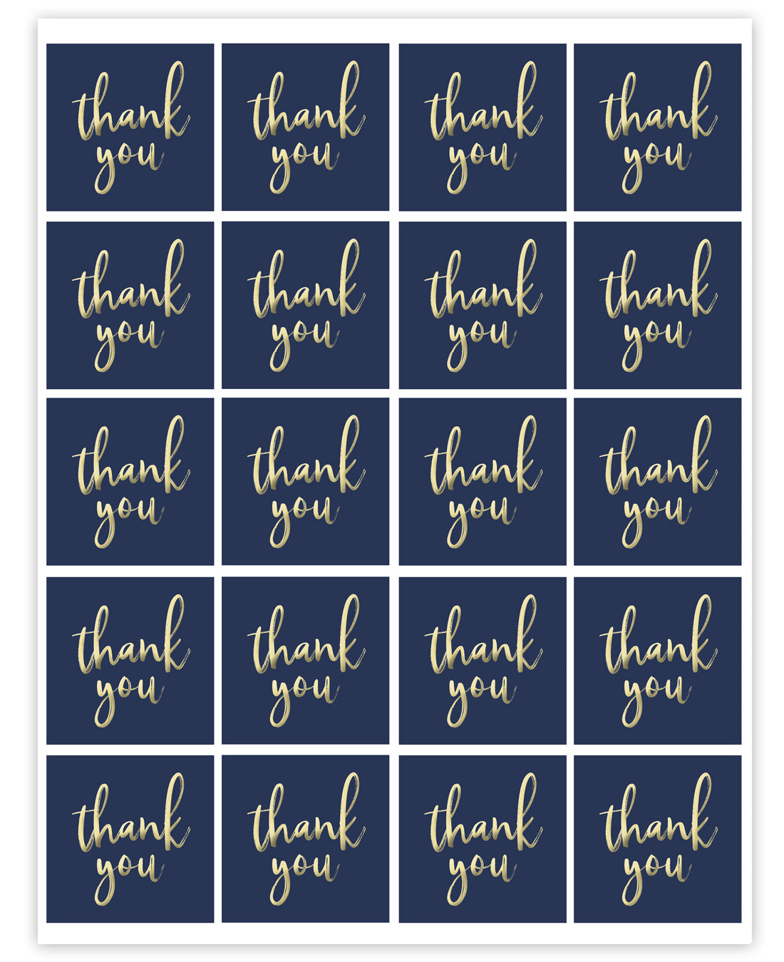 Thank You Sticker Printables Blue Gold Diy Craft Club
