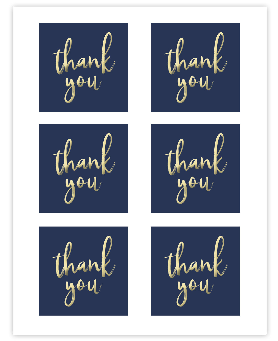 Thank You Sticker Printables Blue Gold Diy Craft Club