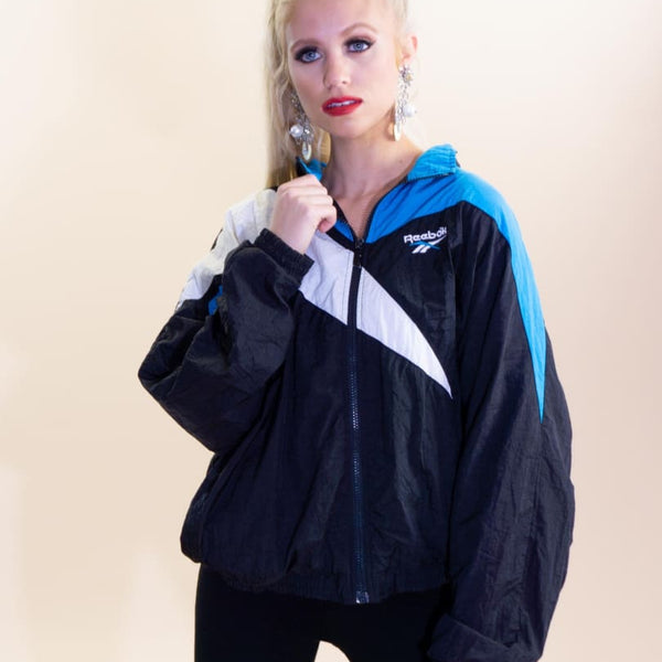 80s reebok throwback classic style vintage windbreaker jacket