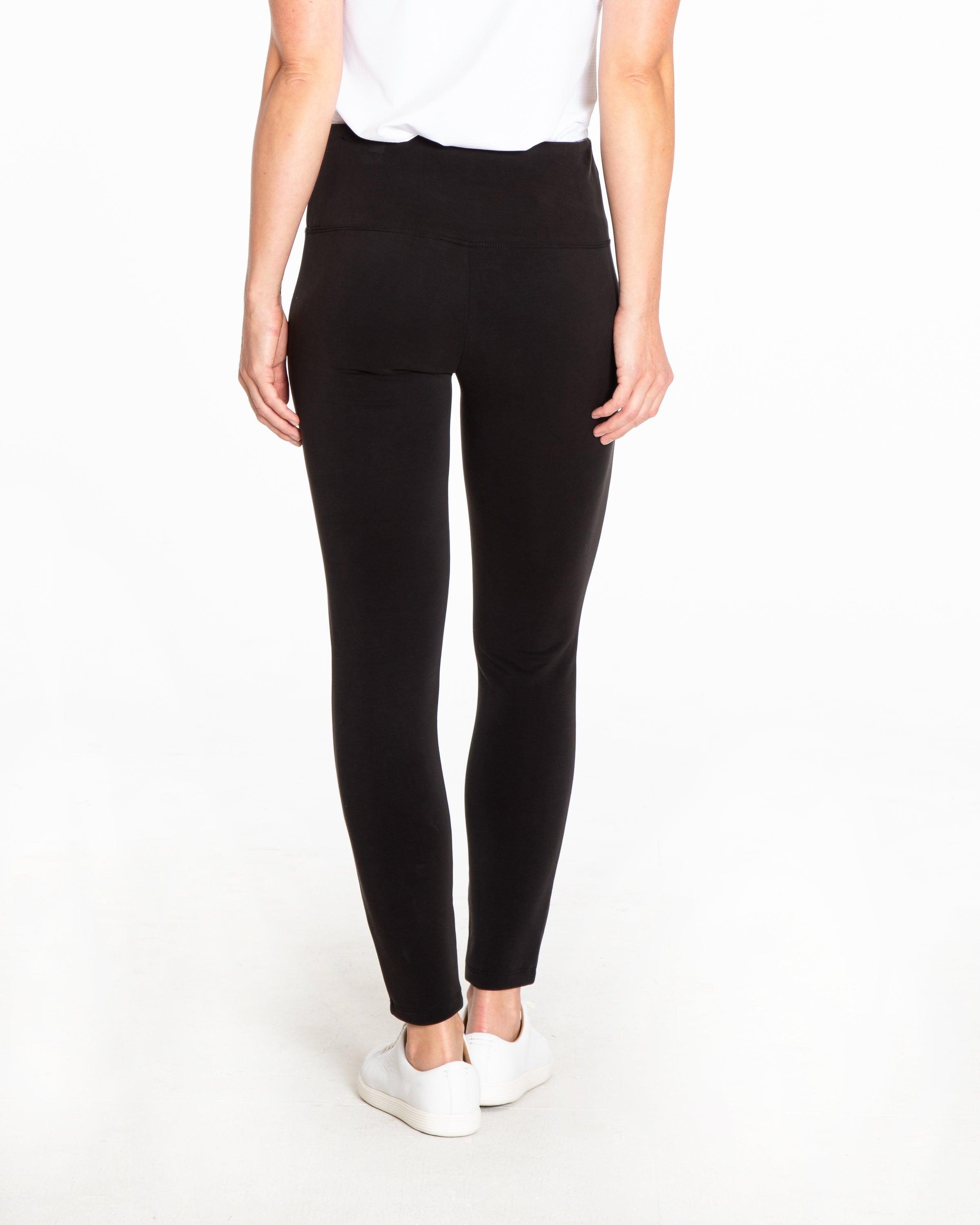 Slimsation Black Wide Band Ankle Leggings