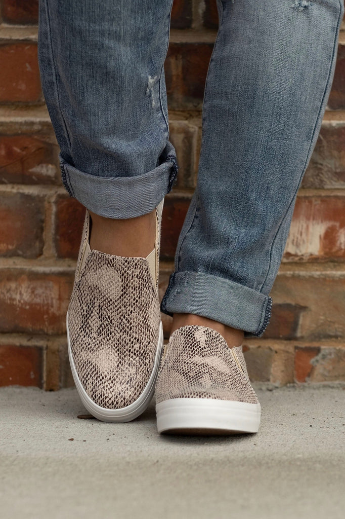 snakeskin slip on tennis shoes