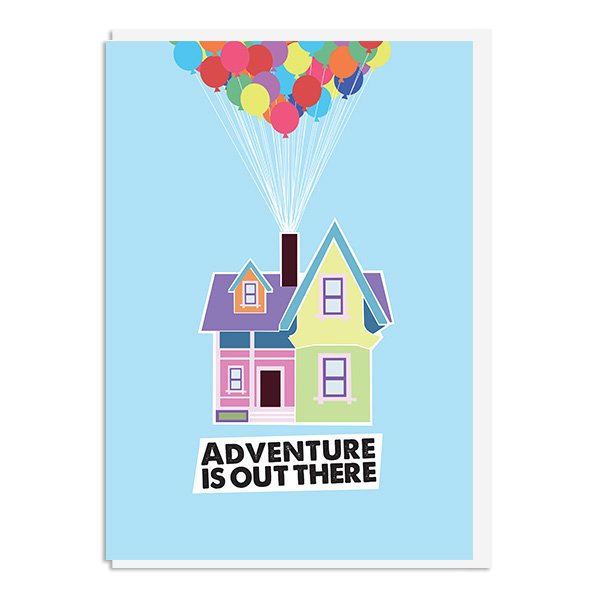 Up Adventure Is Out There Quote Minimal Greetings Card Propacushty