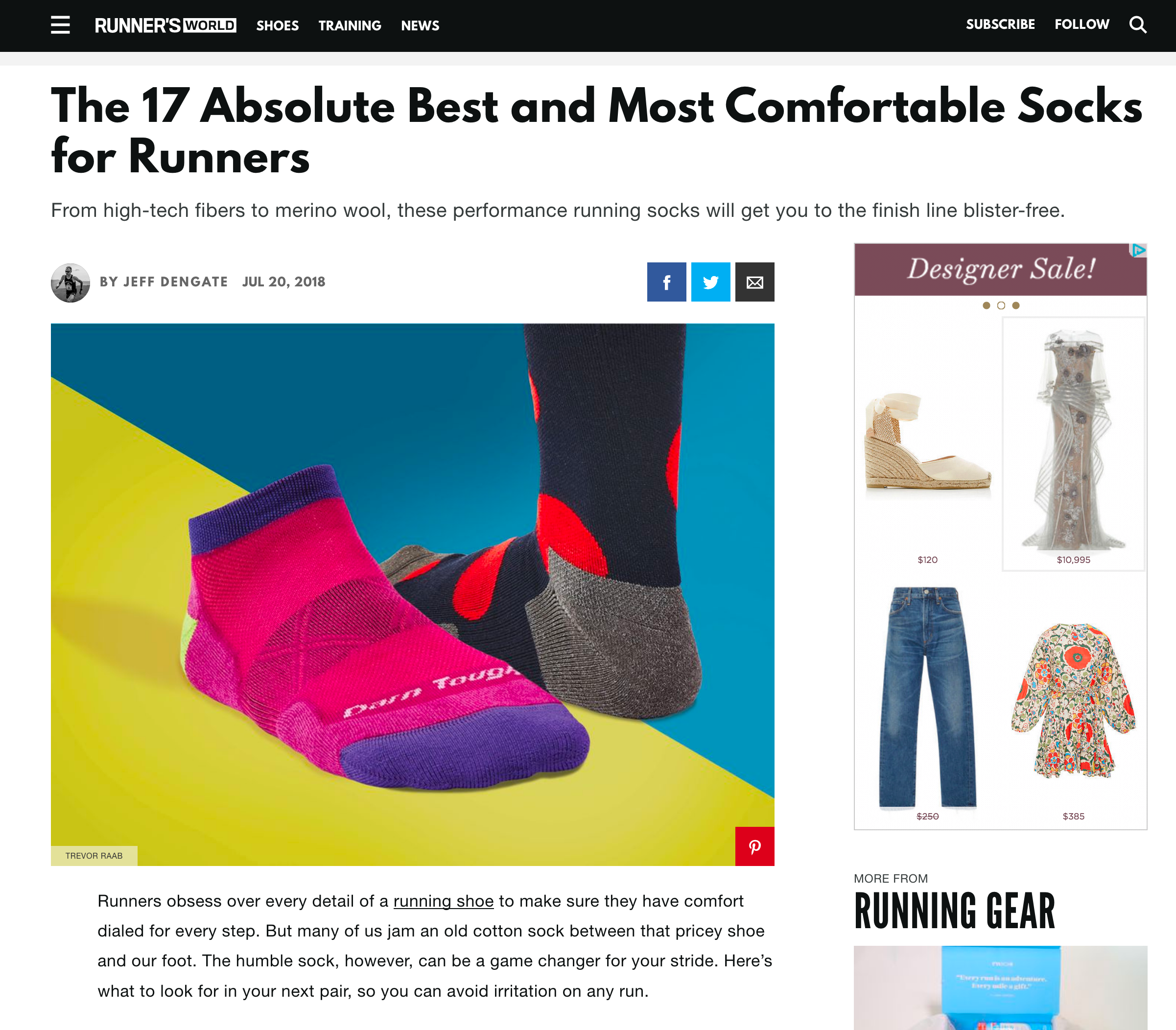 runner's world best socks