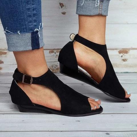 Indira - Classic Peep Toe Wedges – Speak