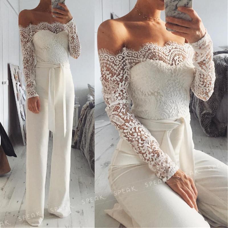 Libby - Off the Shoulder Lace Jumpsuit – Speak