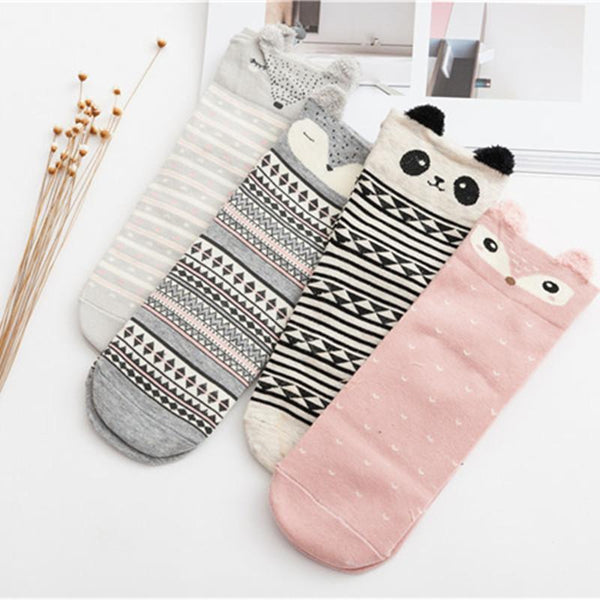 Striped Cartoon Animal Socks – Speak