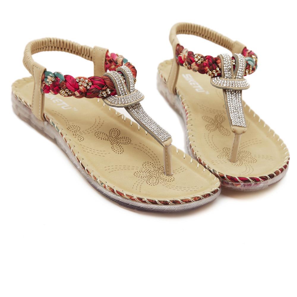 Thea - Jewel T Strap Boho Sandals – Speak