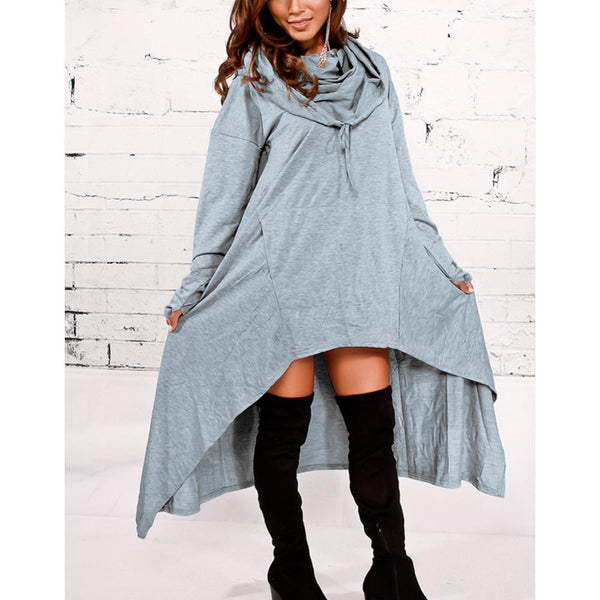 Willow - Oversized Asymmetrical Hooded Pullover – Speak