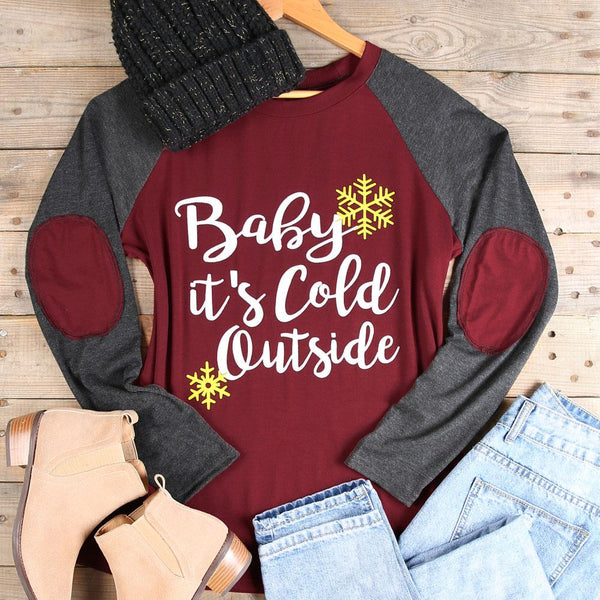 Baby It's Cold Outside Sweatshirt with Elbow Patches – Speak