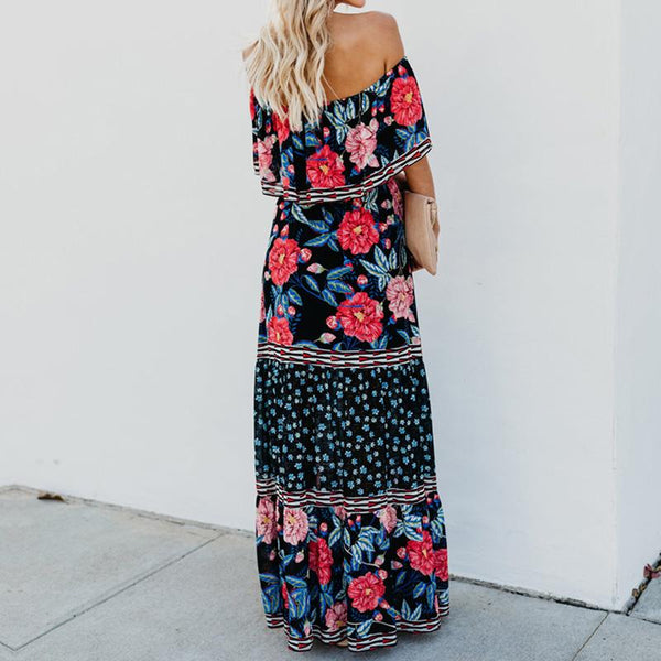 Bonita - Off Shoulder Boho Maxi Dress – Speak