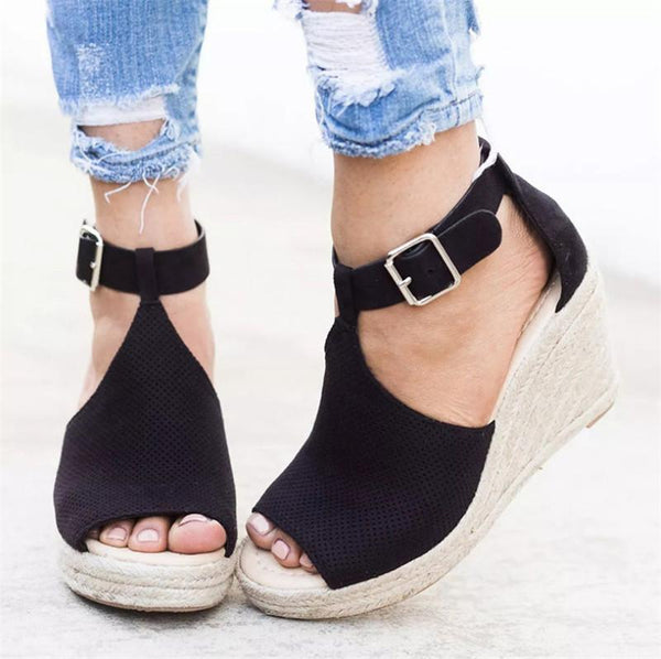 Prisha - Peep Toe Wedges – Speak