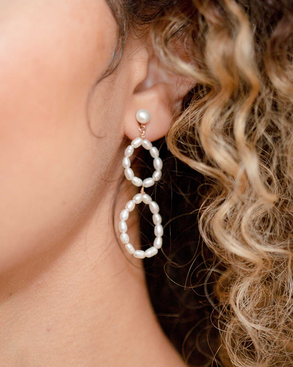 Orange blossom pearl earrings – Eles Designs