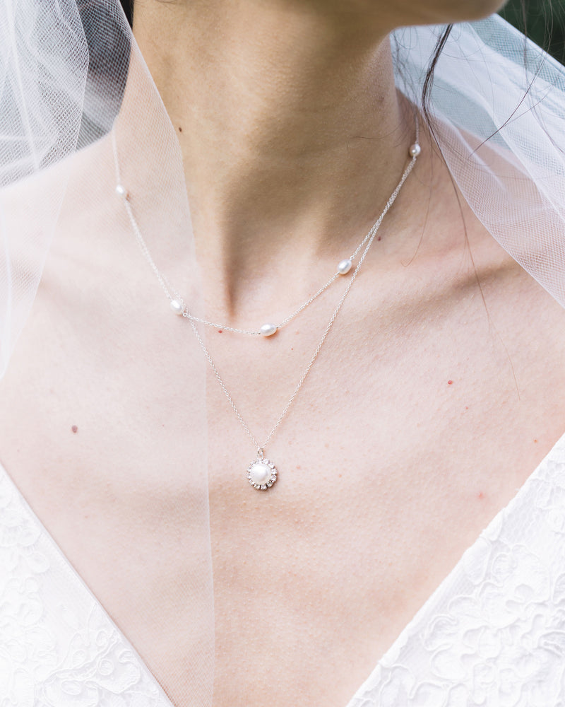 Halo Pearl Layered Necklace – Atelier Elise