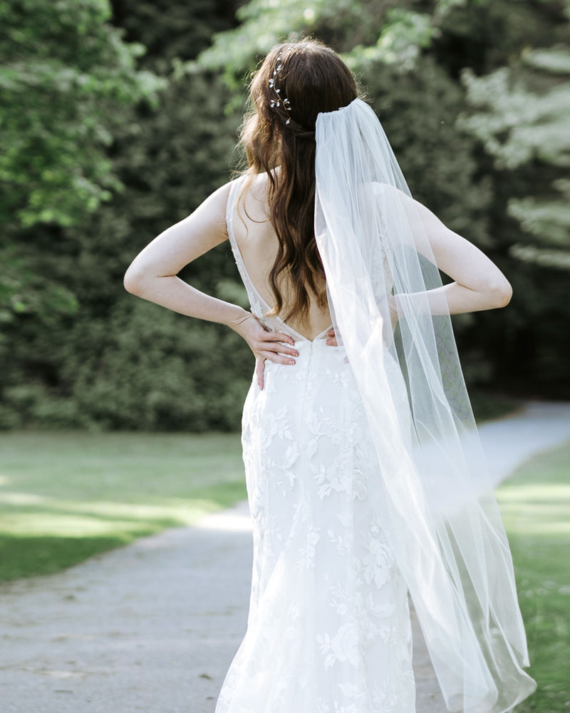 Lace Waltz Length Wedding Veil, White / Off White / Ivory Bridal