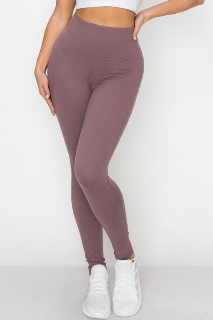 ‘DEMI’ High Rise Faux Leather Leggings - Camel Color