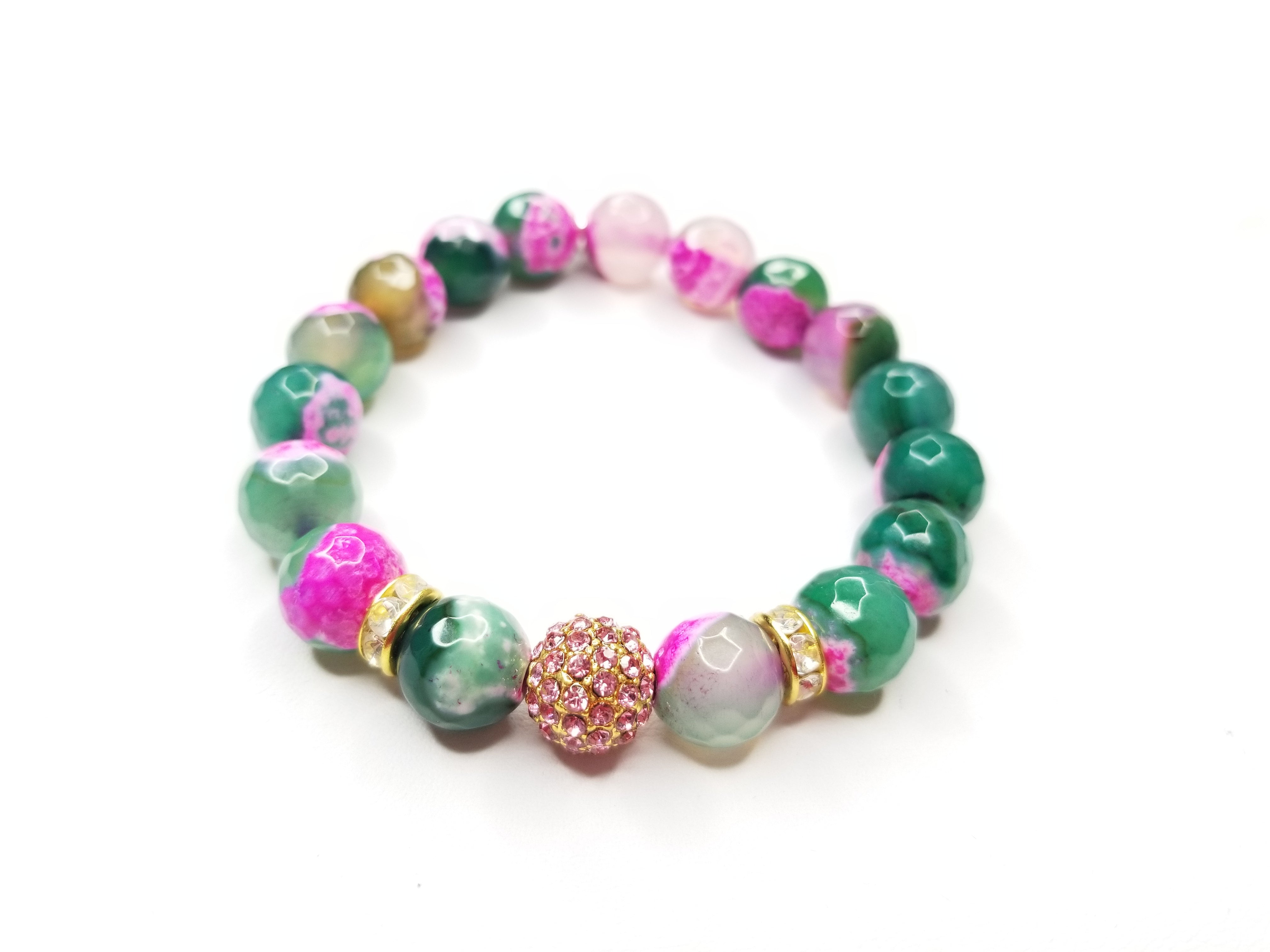 pink and green agate